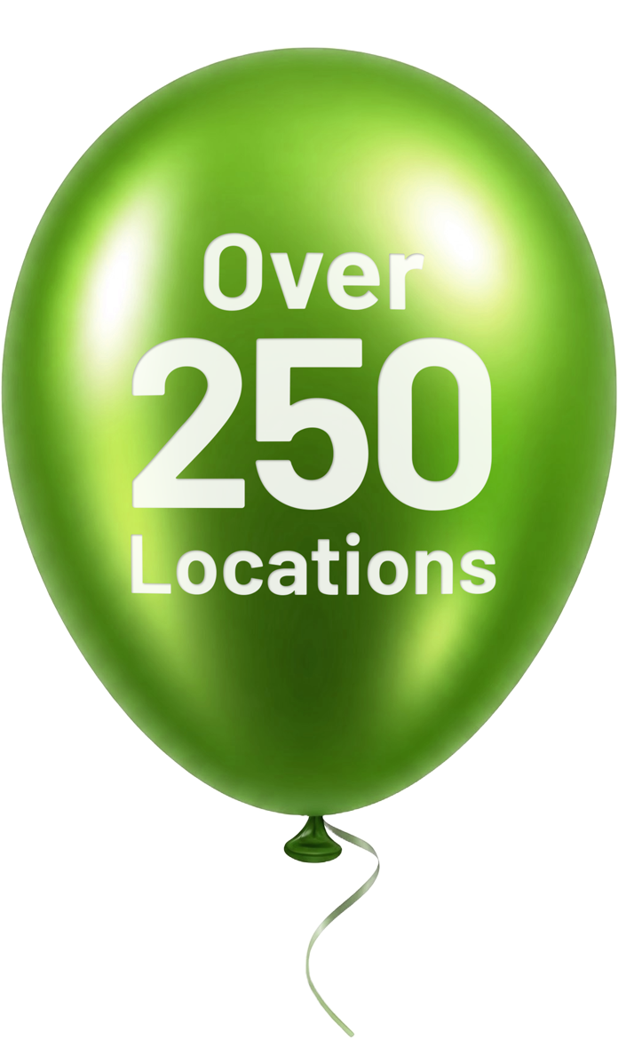 Over 250 Locations